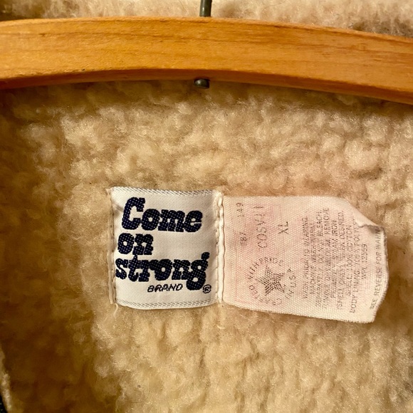 1970s faux shearling denim western vest - Picture 3 of 7